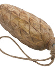 Hand Carved Rustic Pine Cone Ornament in Natural Wood