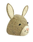 Luxury grey bunny felt head, handcrafted organic wool forest animal decor, premium baby nursery wall art, stylish Fiona Walker collection by Ella James at brixbailey.com