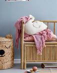 Premium embroidered bear storage basket with lid, stylish kids room decor, cute nursery organization solution by Ella James at brixbailey.com