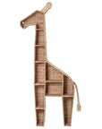 luxury tall giraffe bookcase, premium safari-themed woven grass shelving unit, stylish nursery storage for toys and books by Ella James at brixbailey.com