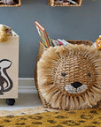 Lion storage basket, cute kids room decor, premium woven toy organizer, stylish laundry hamper, best-selling nursery essential by Ella James at brixbailey.com
