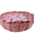Flower Play Mat with Ball Pit Pink and White