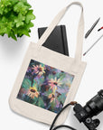 Organic Canvas Tote Bag with 'Eastern Light Wildflowers' I Original Artwork by American Artist Barbara Cleary