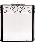 Handcrafted chrome fireplace screen with three-fold design, polished silver finish, and antique-inspired detailing. by sostter at brixbailey.com