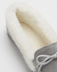 Women's slippers, sheepskin, dove grey suede