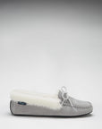 Women's slippers, sheepskin, dove grey suede