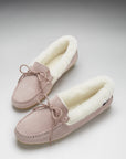 Women's slippers, sheepskin, ice pink suede