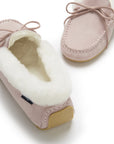 Women's slippers, sheepskin, ice pink suede
