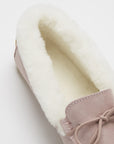 Women's slippers, sheepskin, ice pink suede