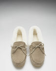 Women's slippers, sheepskin, taupe suede