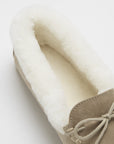 Women's slippers, sheepskin, taupe suede
