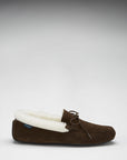 Slippers, sheepskin, brown suede