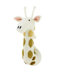 Luxury tonal giraffe head wall decor, handcrafted cream felt animal head with yellow and brown spots, premium safari nursery art by Ella James at brixbailey.com