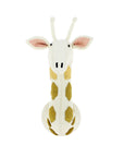 Luxury tonal giraffe head wall decor, handcrafted cream felt animal head with yellow and brown spots, premium safari nursery art by Ella James at brixbailey.com