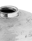 Large Reflective Silver Ceramic Vase