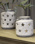 Bloomville Stone Star Lantern Vase in natural ceramic with organic texture for modern or traditional decor by Sostter at brixbailey.com
