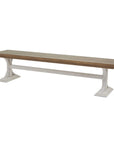 Rustic Pine and White Dining Bench