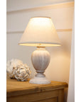 Fluted Urn Table Lamp with Linen Shade
