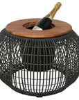 Luxury Seville Rope Side Table with Acacia Wood Top and Hidden Storage, Stylish Indoor Outdoor Decor by Ella James at brixbailey.com