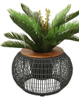 Luxury Seville Rope Side Table with Acacia Wood Top, Stylish Outdoor Indoor Woven Design, Hidden Storage Compartment by Ella James at brixbailey.com