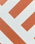 Luxury terracotta geometric porcelain tile, premium handcrafted stripes for indoor outdoor use, durable anti-slip design by Maria Starling Design at brixbailey.com