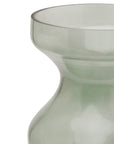 Elegant Smoked Sage Glass Fluted Vase | Modern Home Decor
