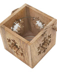 Natural Wood Snowflake Tealight Holder
