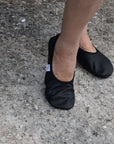 Black Barefoot Style Leather Slippers