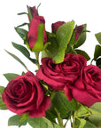 Pack of 6 x 60cm Artificial Red Rose Flower-4