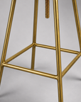 Antique Brass & Black Leather Adjustable Bar Stool
