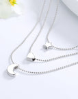 Sterling Silver and Yellow Gold Star Heart & Moon Necklace