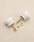 Nidhi White Stone Oval Drawer Knobs