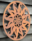 Rusty Metal Sun Garden Fence Decoration