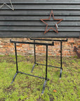 Pair Antique Cast Iron Trestle Table Bases Industrial Garden Table Legs