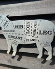 Galvanized Steel Butchers Lamb Wall Decoration.