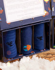 Hot Air Balloon Sock Box - 3 Pairs of Bamboo Socks (His)