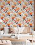 Tropical Strelitzia Floral Wallpaper