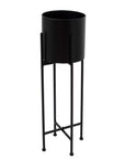 Matte Black Cylinder Indoor Planter Pot
