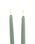 Sage Green LED Candle with Flickering Light