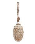 Vintage Whitewashed Pine Cone Ornament