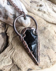 Arrowhead Obsidian Necklace Talisman | Handmade by Blackbird & Sage