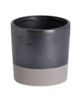 Sleek metallic grey ceramic planter with minimalist design for modern decor, 12cm tall by sostter at brixbailey.com