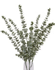 Silver-blue artificial eucalyptus spray with realistic foliage, 35-inch stem for elegant home decor by Sostter at brixbailey.com