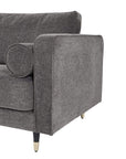 Grey upholstered sofa with plush cushions in classic British design, neutral fabric for versatile home decor. by sostter at brixbailey.com