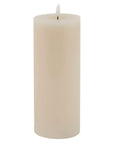 Taupe LED Wax Candle with Melted Effect