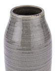 Grey Ceramic Vase with Crackle Glaze Finish