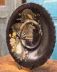 Antique 19th.C Papier-Mâché Lacquered Chinese Tray Plate Bowl / Chinoiserie C
