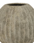 Round Ceramic Vase in Light Grey
