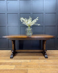 Vintage Old Charm Oak Kitchen Dining Table Extending Draw Leaf Refectory Style