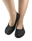 Black Barefoot Style Leather Slippers